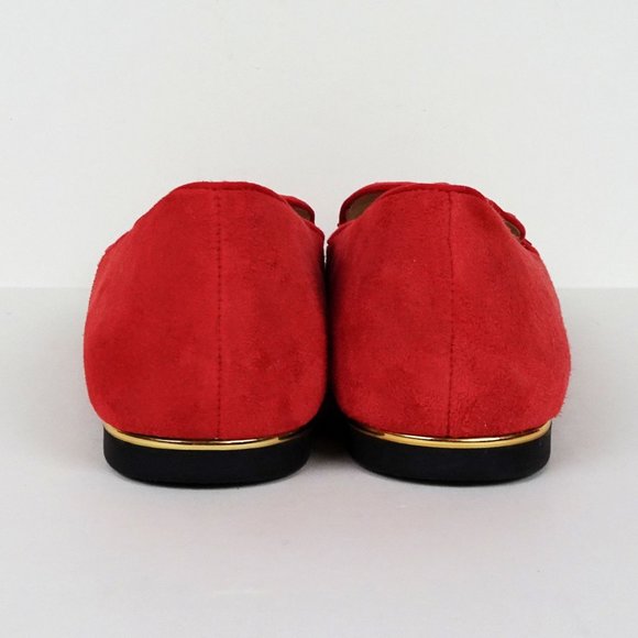 Jones New York Red Suede Leather Shoes Flats Loafers Moccasins 9.5 Sami Tassels - Picture 6 of 7